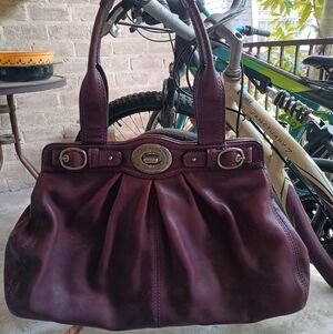 Coach pleated purple purse